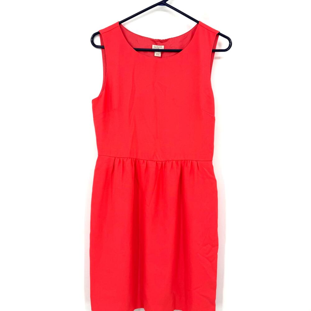J. Crew Size 6 Sleeveless Dress A‎ Line with Pockets Pink Side Zip Lined Simple